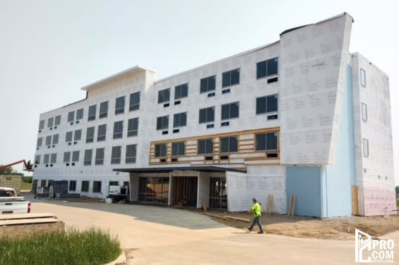 Norwalk Hotel in construction
